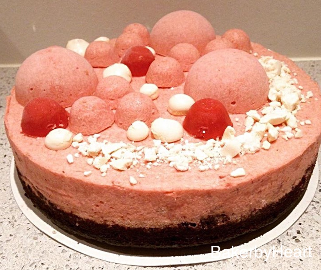 Chokoladekage med rabarbermousse – Rhubarb Mousse and chocolate Cake