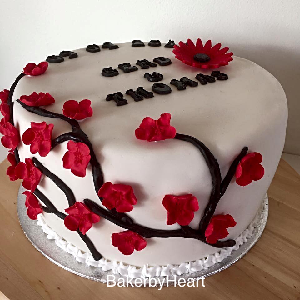 Bryllupskage med kirsebærgrene – Wedding cake with cherry blossoms